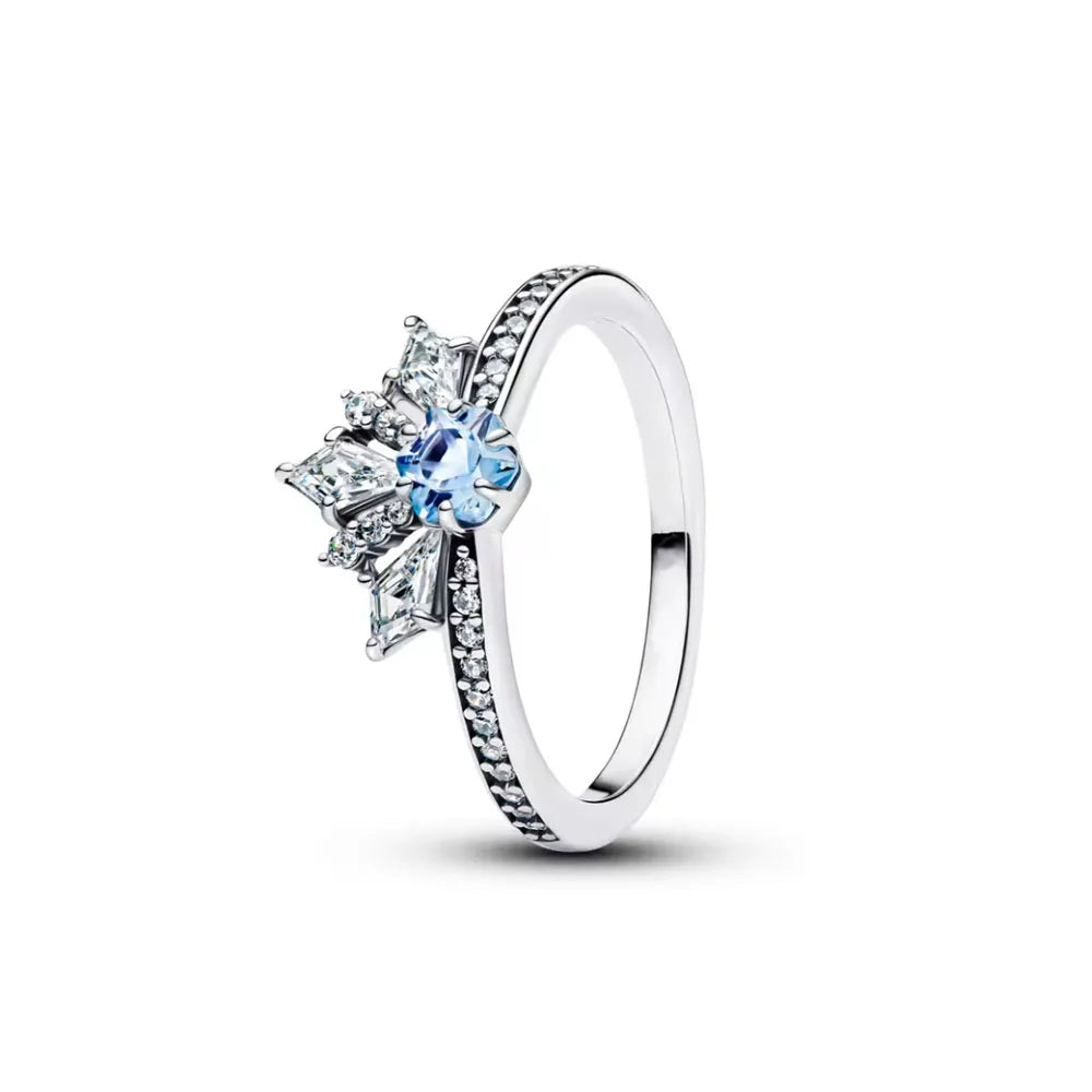 Frost Flower Ring - Sterling Silver Crystal Ring